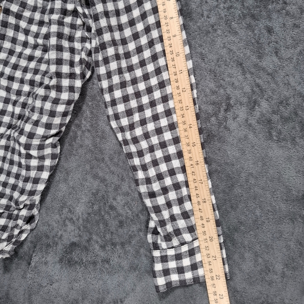 Anthropologie Isadora Button Back Tunic Gray Checkered Womens Size S Boho Chic - Picture 8 of 14